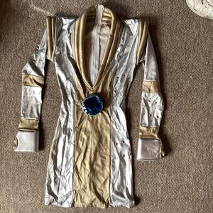 J. Valentin Silver Robot Dress W/light & Leg Warmers. Sz M Brand New but damaged